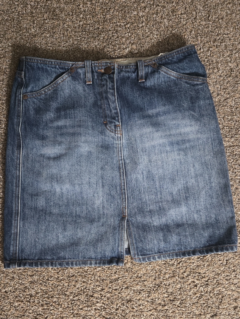 J. Crew Blue Denim Mini Skirt with Front Slit
